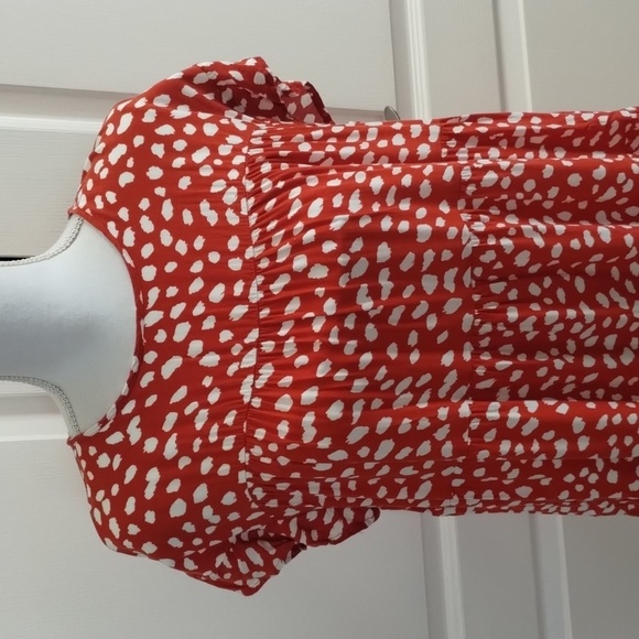 Cupshe The Gianna Dress women's Large dark orange spotted A-frame tiered dress - Picture 3 of 12